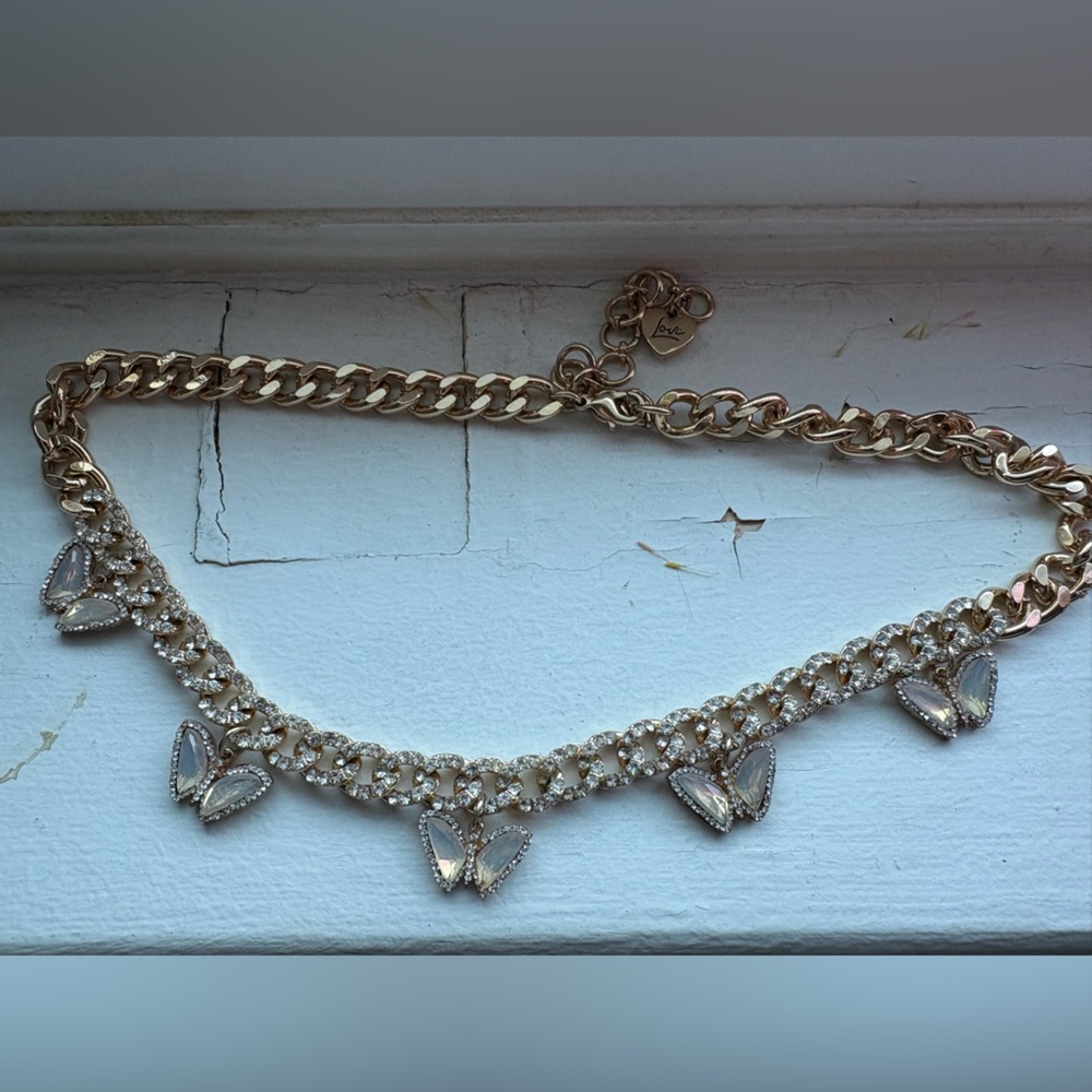 Aldo Crystal chan link butterfly choker